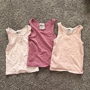 H&M Girls' Pink Polka Dot Tank Top - Rose & Light Pink